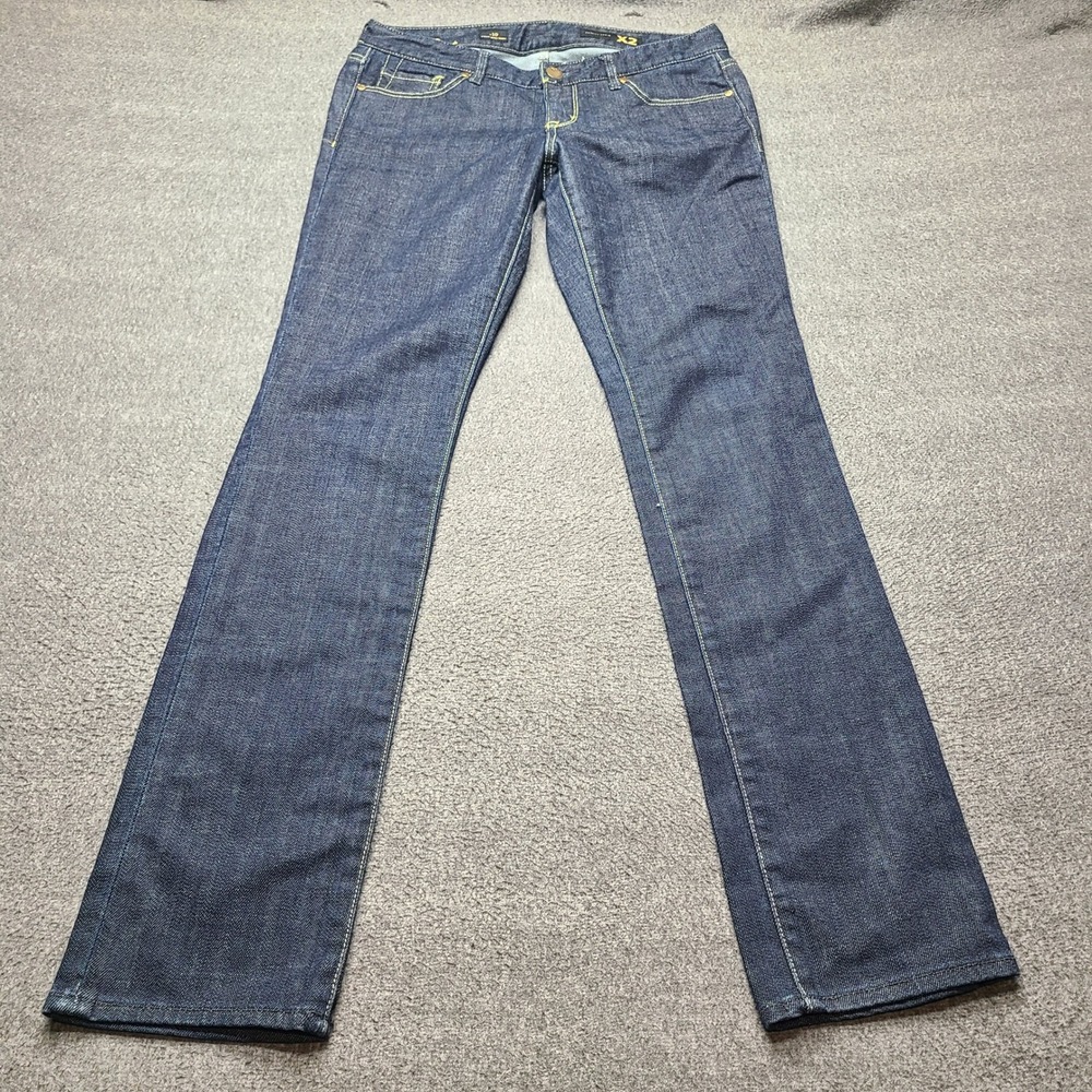X2 Stella Ultra Skinny Jeans Women Size 6 Blue Excellent Rhinestone Low Rise‎